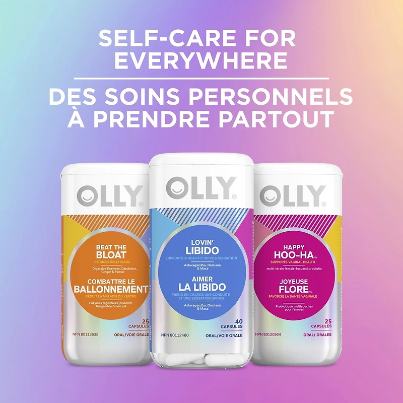 Suppléments en Capsules prend en charge une conduite et une sensation saines OLLY  Aimer la Libido suppléments pour femmes avec ashwagandha, damiana et maca 40 capsules