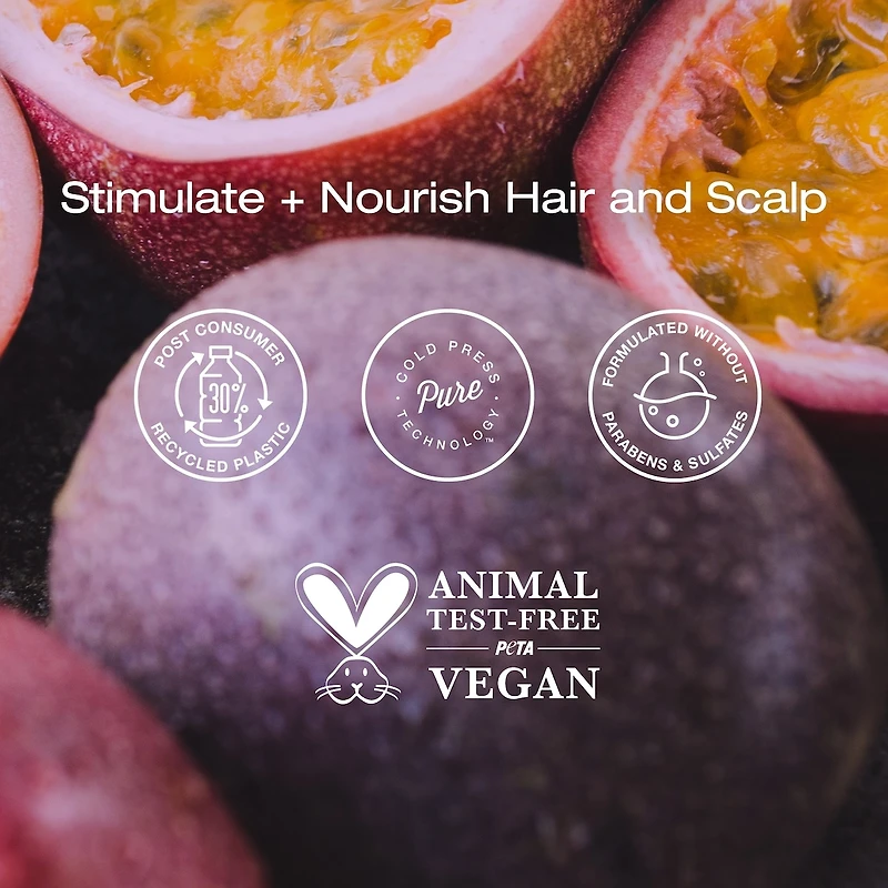 Shampoing Raw Sugar The Grow Pro - Fruit de la passion + Marula + Zinc - 530 ml