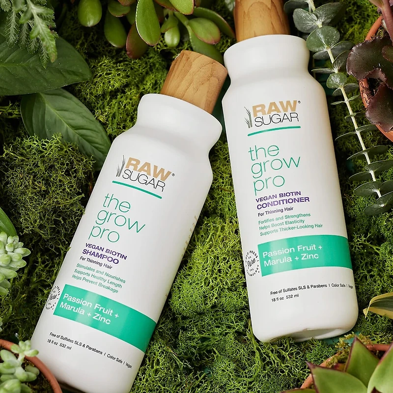 Shampoing Raw Sugar The Grow Pro - Fruit de la passion + Marula + Zinc - 530 ml