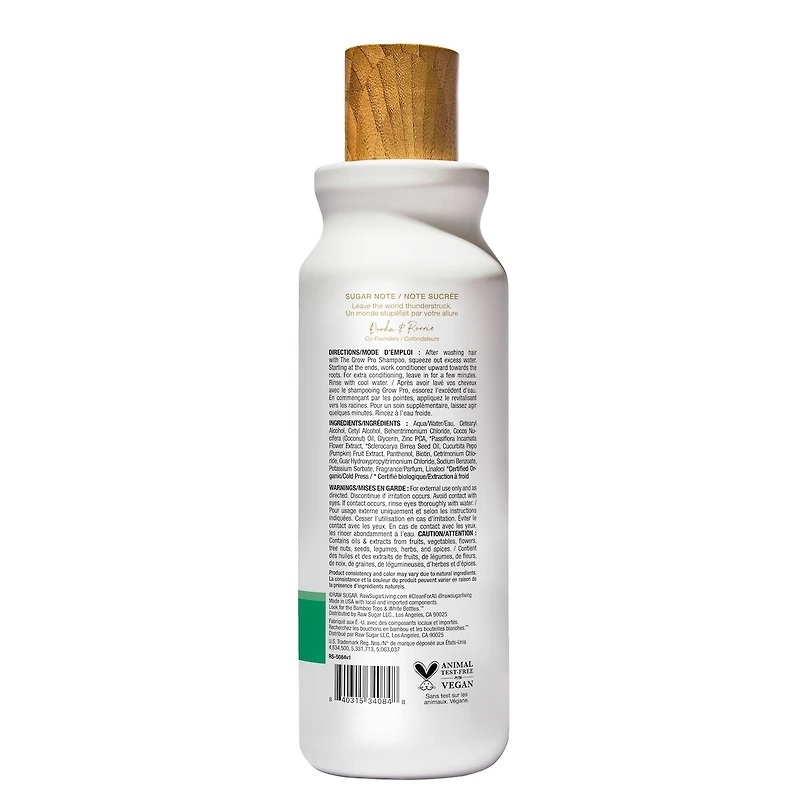 Après-shampoing Raw Sugar The Grow Pro - Fruit de la passion + Marula + Zinc - 530 ml