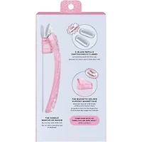 Billie Women’s Razor Kit - 1 Handle + Magnetic Holder + 2 x 5-Blade Refills - Pink Sparkle