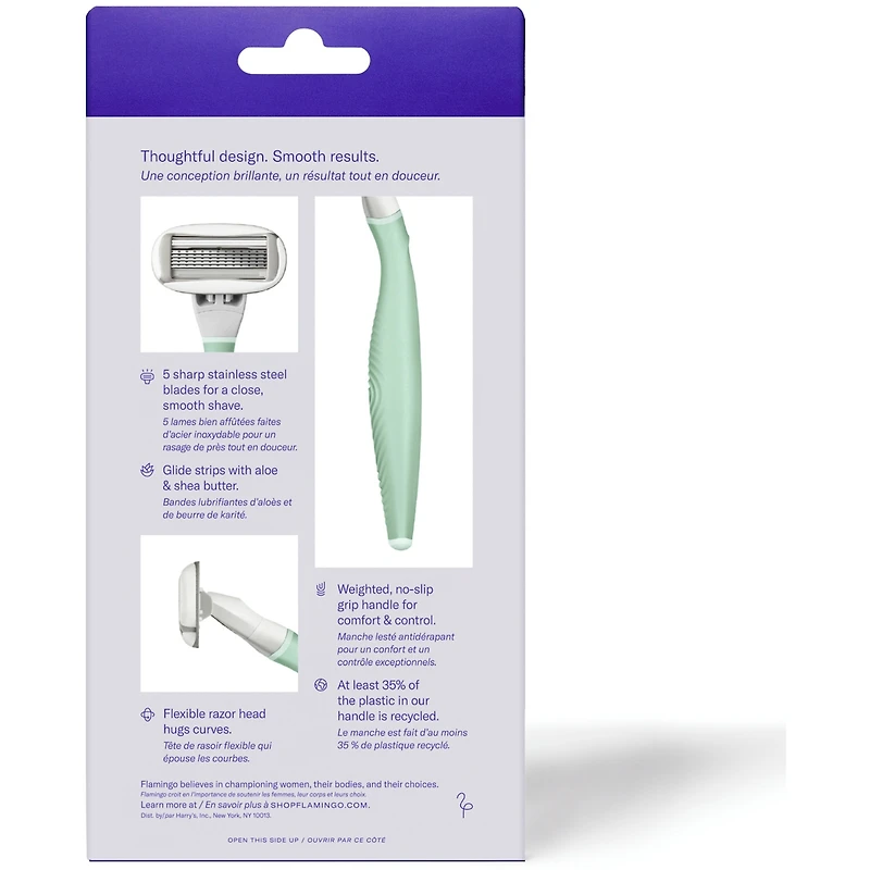 5-Blade Women's Razor - 1 Handle + 2 Blade Refills Lilac