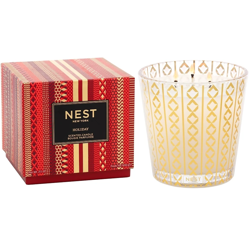 Bougie à trois mèches des Fêtes