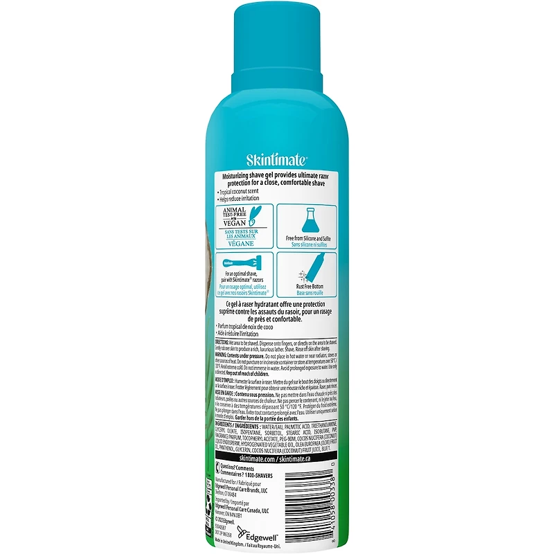 Gel à raser au parfum Coconut Delight de marque Skintimate