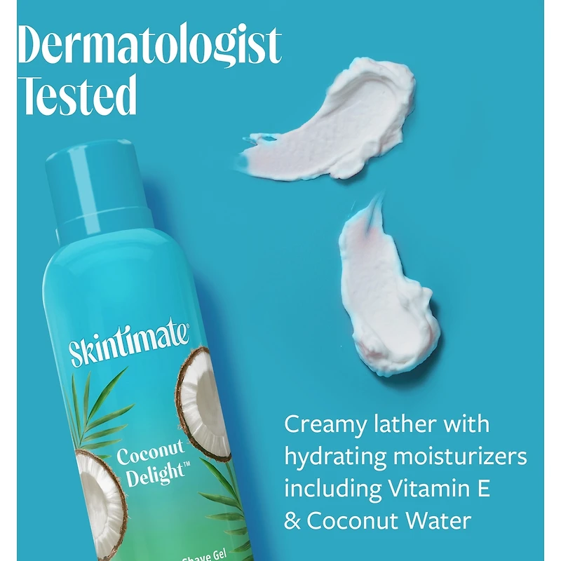 Gel à raser au parfum Coconut Delight de marque Skintimate