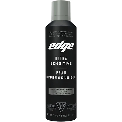 Gel à raser pour hommes de marque Edge pour peau hypersensible