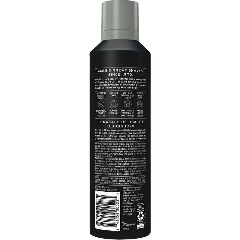 Gel à raser pour hommes de marque Edge pour peau hypersensible