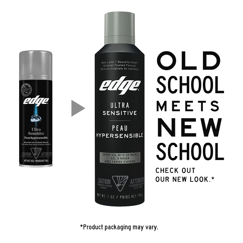 Gel à raser pour hommes de marque Edge pour peau hypersensible