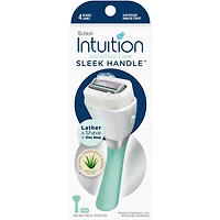 Rasoir Sleek Handle pour peau sensible avec manche étroit et 1 cartouche de lames de marque Schick Intuition