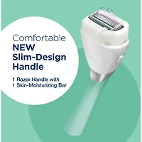 Rasoir Sleek Handle pour peau sensible avec manche étroit et 1 cartouche de lames de marque Schick Intuition