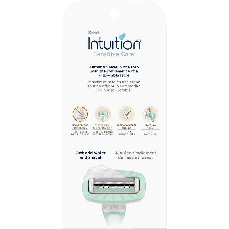 Emballage de 3 rasoirs jetables à 4 lames Schick® Intuition® Sensitive Care®