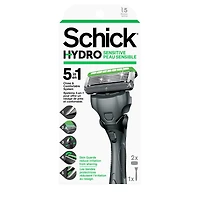 Rasoir pour hommes Schick Hydro Skin Comfort avec gel apaisant pour peaux sensibles