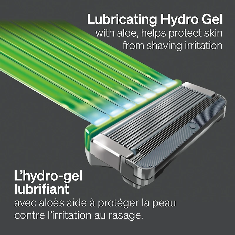 Rasoir pour hommes Schick Hydro Skin Comfort avec gel apaisant pour peaux sensibles