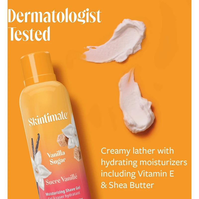 Gel à raser pour femmes Skintimate au parfum de sucre vanillé