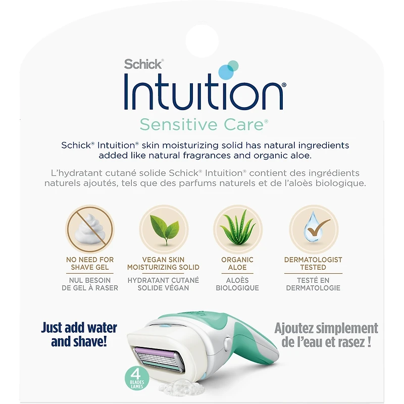 Intuition Naturals Sensitive Care Womens Razor Refills with Vitamin E & Aloe