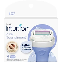 Cartouches de lames Schick Intuition Pure Nourishment avec lait de noix de coco et huile d’amande douce