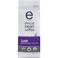 Fairtrade Organic Coffee, Lush Medium Dark Roast, Whole Bean Coffee