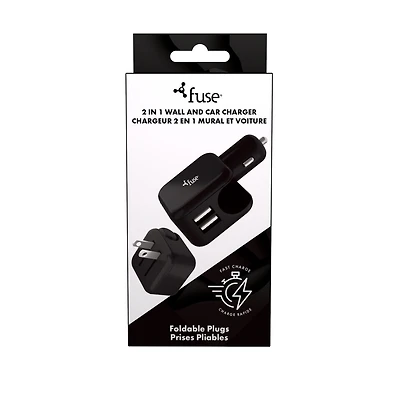 2.1Amp Car/Wall Charger Black