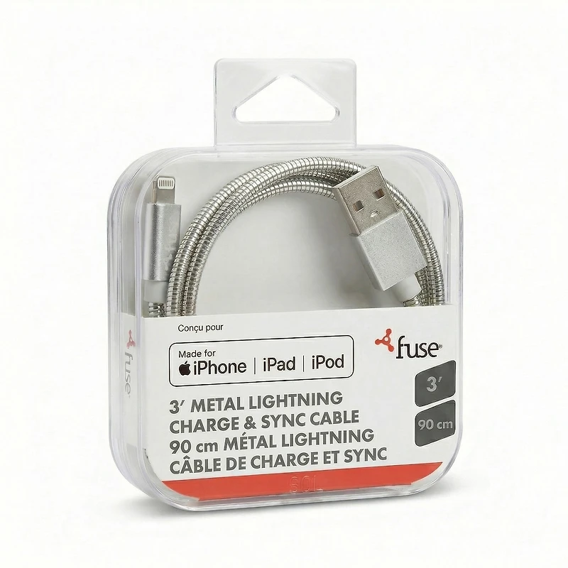 3Ft Metal Lightning Silver