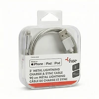 3Ft Metal Lightning Silver