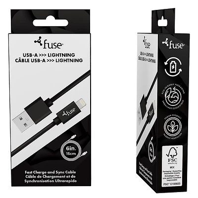6In Lightning Cable- Black