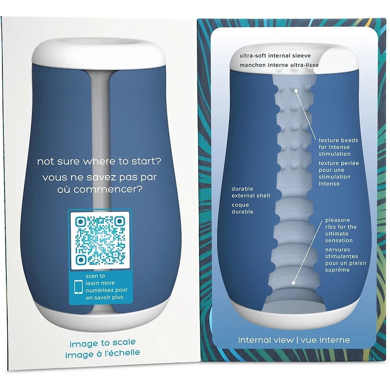 Caresseur de pénis pour hommes; silicone de qualité supérieure, étanche, étui de rangement pour un séchage facile, textures internes multiples, prise en main antidérapante.