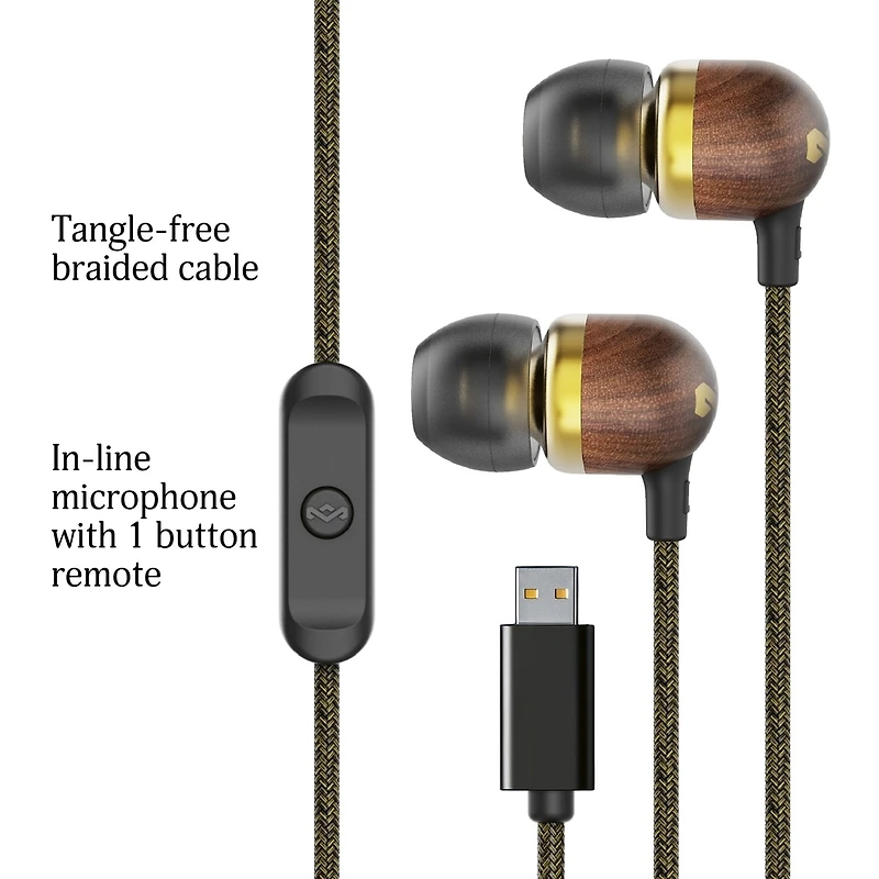 Écouteurs Smile Jamaica avec connexion USB-C - couleur laiton