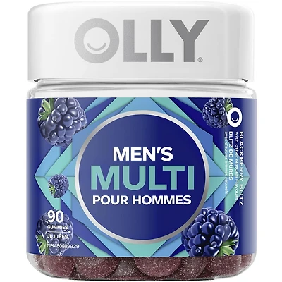 OLLY Vitamin For Men Blackberry Blitz gluten free 45 day supply 90 gummies