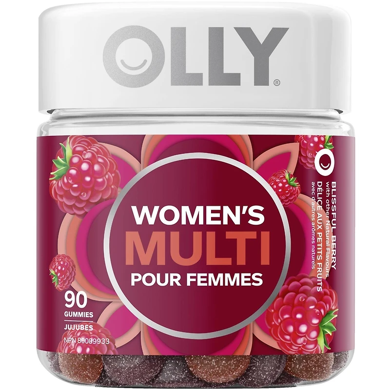 vitamine Pour Femmes OLLY Délice aux Fruits sans gluten 45 jours 90 gélifiés