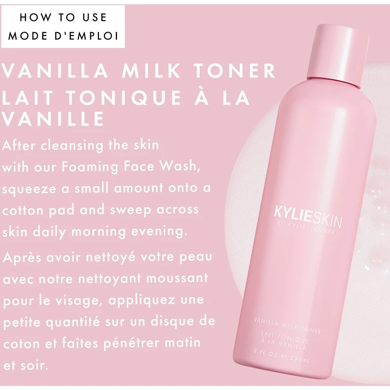 Lait tonique à la vanille, resserre les pores, tonifie & hydrate, sans alcool
