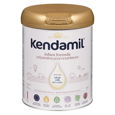 Kendamil Préparation pour nourrissons en poudre, européenne avec HMO, prébiotiques, sans huile de palme ni soja, avec DHA, 800g, 0-12 Mois Préparation pour nourrissons Kendamil