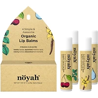 4 Baume À Lèvres Bio (Vanille, Menthe Verte, Cerise, Non Parfumé)