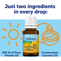 Ddrops Bébé 400 UI vitamine D3, 90 gouttes