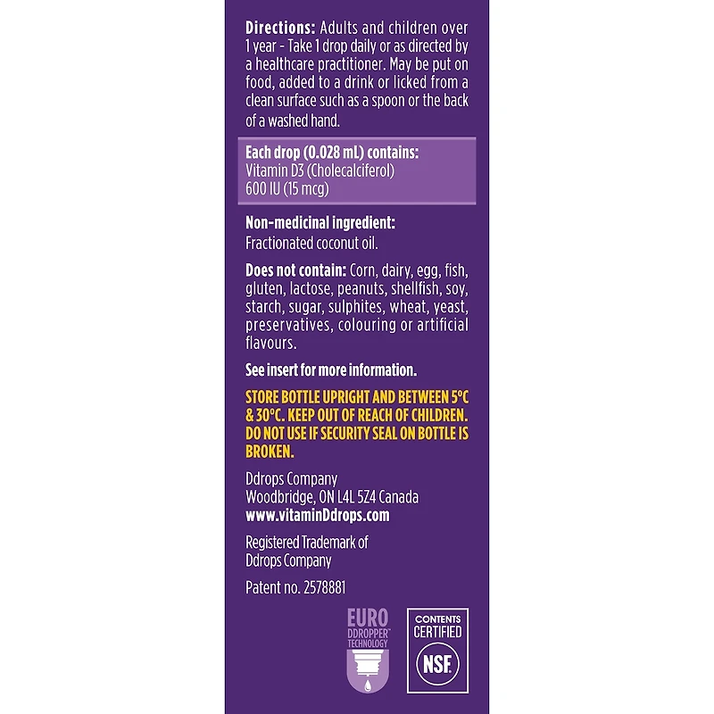 Ddrops Booster 600 UI vitamine D3, 180 gouttes