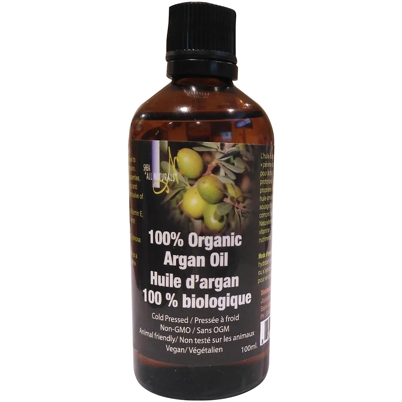 Huile d’argan biologique à 100 % All Naturals