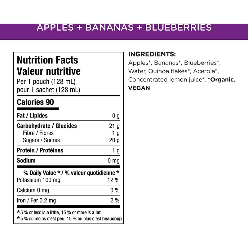 Purée pommes, bananes + bleuets Superblends