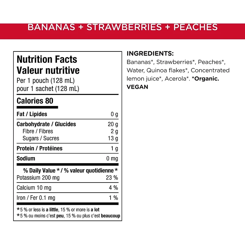 Purée bananes, fraises + pêches Superblends