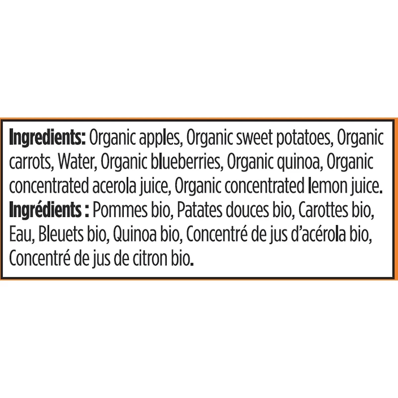 Superblends: patates douces, carottes, pommes + bleuets