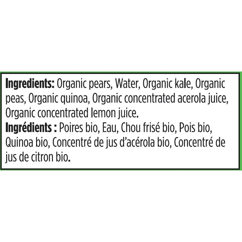 Purée poires, chou frisé + pois Superblends