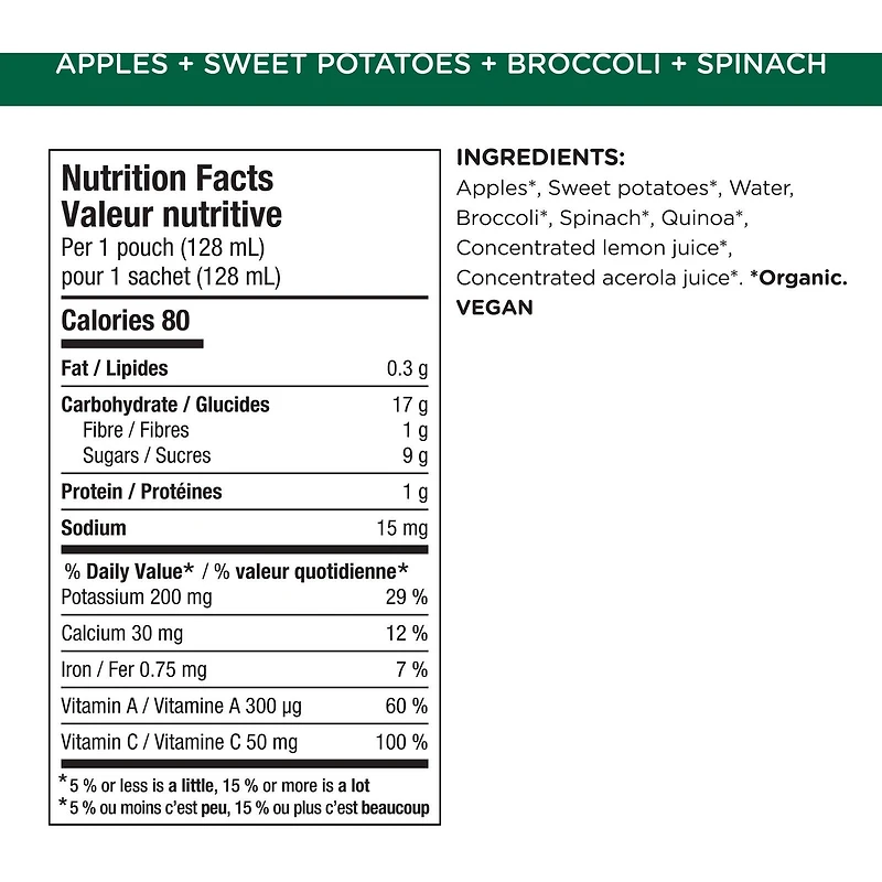 Superblends Apples, Sweet Potatoes, Broccoli + Spinach Puree