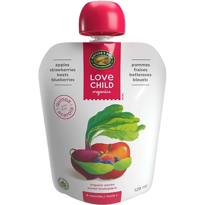 Purée pommes, fraises, betteraves + bleuets Superblends