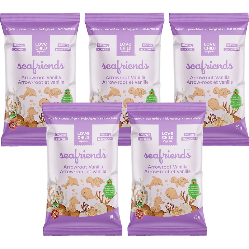 Seafriends Arrowroot Vanilla Cookies Snack Pack