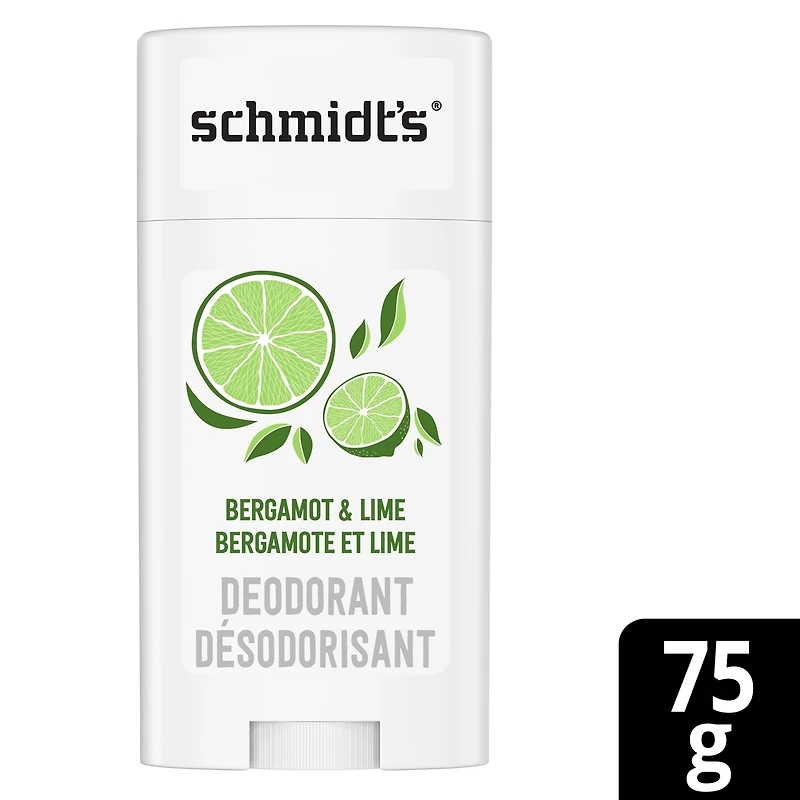 Schmidt's  Natural Origin Deodorant 48 Hour Protection Bergamot & Lime Deodorant for Men and Women 75 g