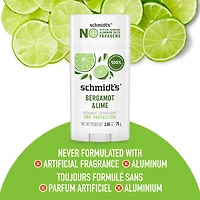 Schmidt's  Natural Origin Deodorant 48 Hour Protection Bergamot & Lime Deodorant for Men and Women 75 g