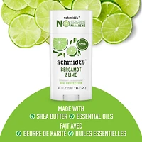 Schmidt's  Natural Origin Deodorant 48 Hour Protection Bergamot & Lime Deodorant for Men and Women 75 g