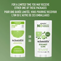 Schmidt's  Natural Origin Deodorant 48 Hour Protection Bergamot & Lime Deodorant for Men and Women 75 g