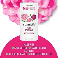 Schmidt's  Natural Origin Deodorant 48 Hour Protection Rose & Vanilla Deodorant for Men and Women 75 g