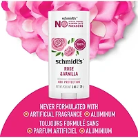 Schmidt's  Natural Origin Deodorant 48 Hour Protection Rose & Vanilla Deodorant for Men and Women 75 g