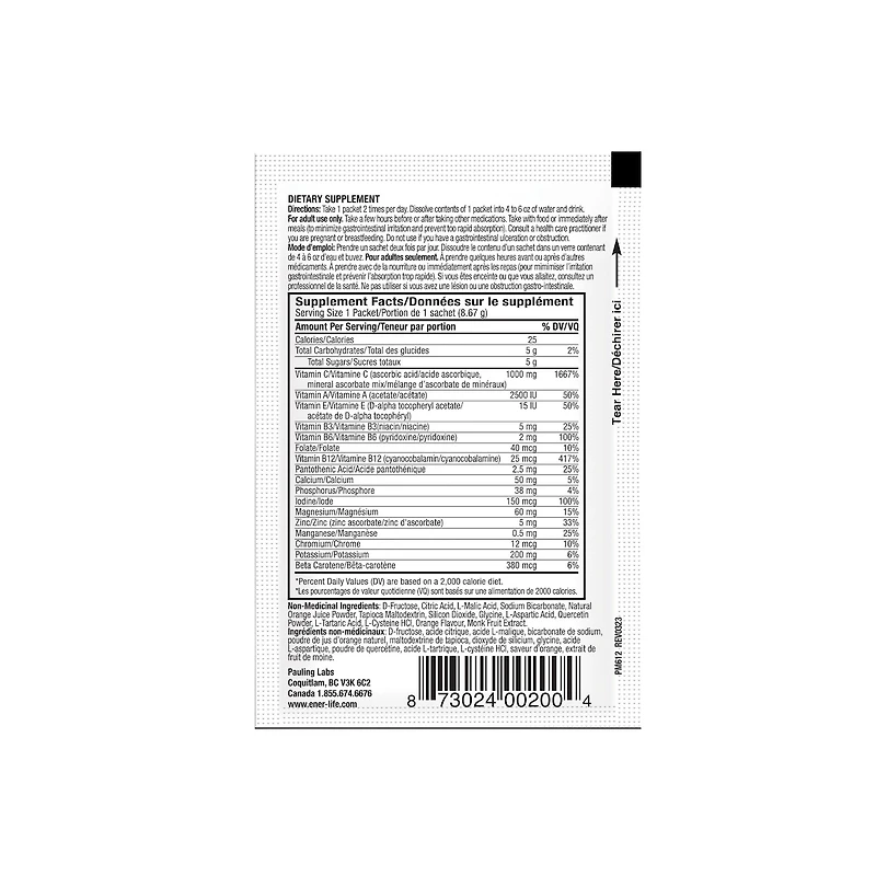 Ener-C Mélange pour boisson multivitaminée Orange (30pk)