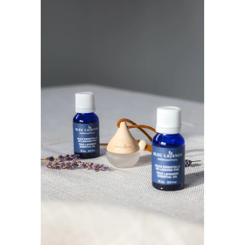 Ens. 2 huiles essentielles lavande + diffuseur goutte